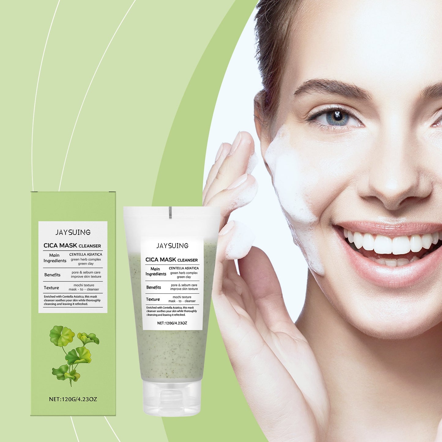 Jaysuing Centella Asiatica Facial Cleanser Moisturizes And Hydrates, Cleanses Pores, Refreshes And Controls Oil. It Is A Mild Ingredient Facial Cleanser
