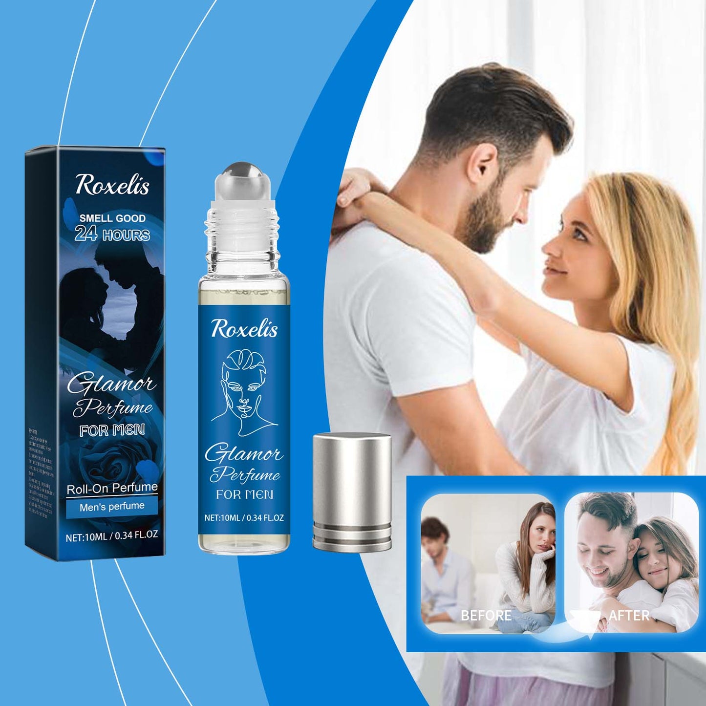 Glamor Perfume For Men, Lasting Fragrance Portable Men's Adult Lavender Fresh Exudes Male Charm Niche Flirtatious Appeal Perfume