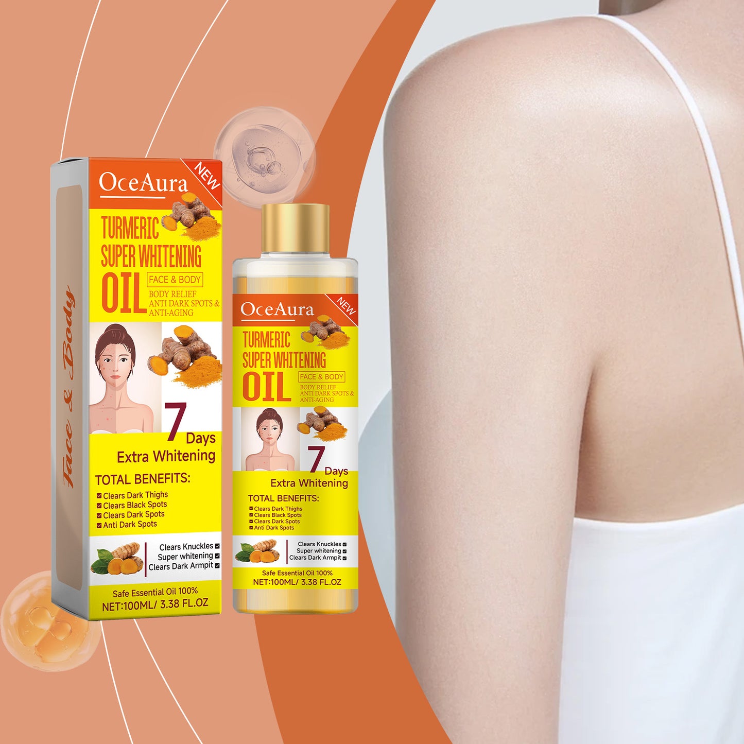 Oceaura Body Essential Oil Pure And Translucent Brightening Body Skin Moisturizing, Soothing And Caring Beauty Essential Oil