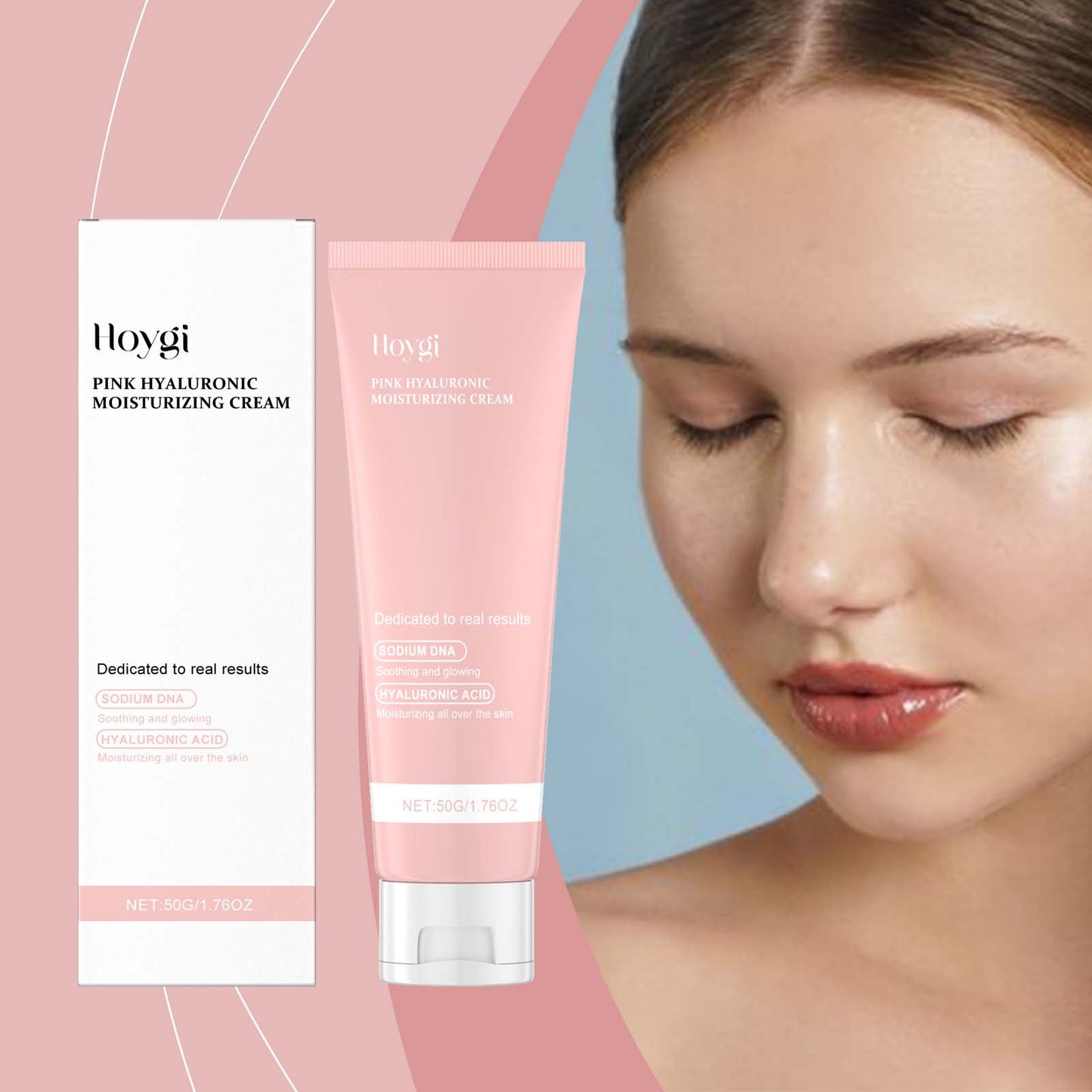 Hoygi Hyaluronic Acid Moisturizer, Gentle Hydrating, Nourishing And Brightening Facial Skin Gloss Care Cream