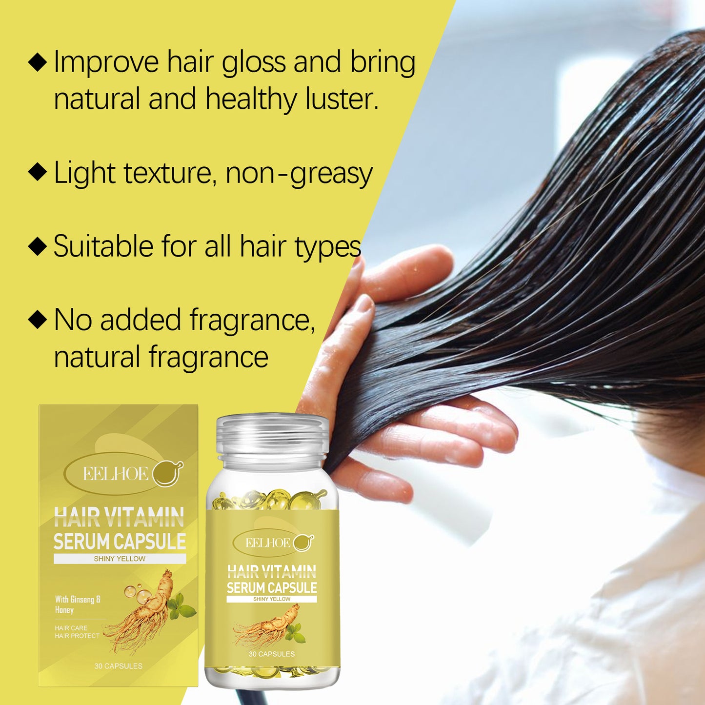 EELHOE Hair Essential Oil Capsule Scalp Care To Improve Dry Hair And Smooth Hair Care Essential Oil Gentle Moisturizing