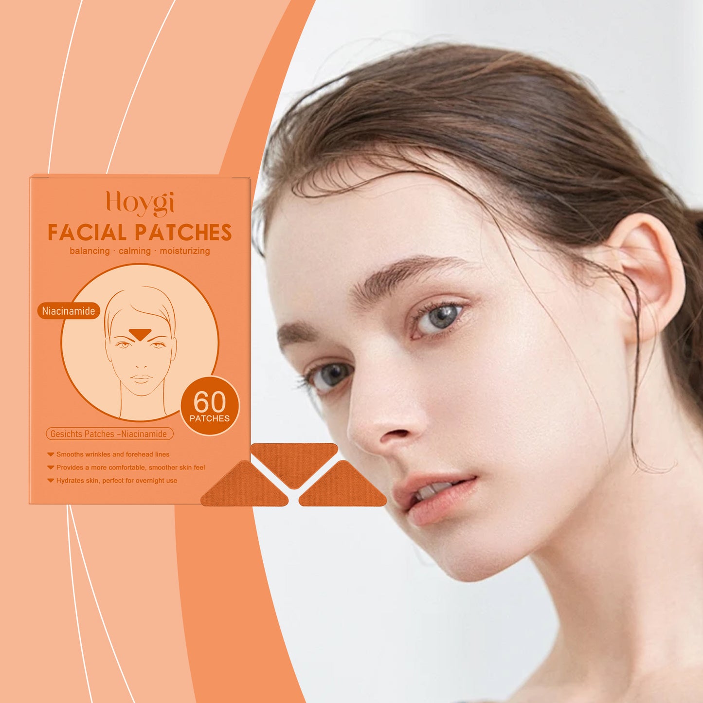 Hoygi Nicotinamide Orange Facial Patches, Daily Skin Care Patches For Firming, Moisturizing And Reducing Fine Lines On The Face