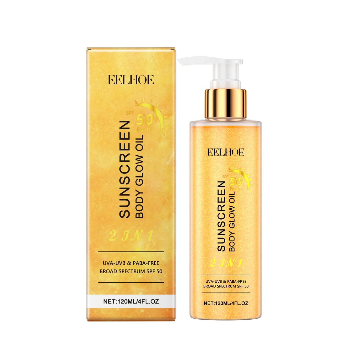 EELHOE Gold Protective Body Glow Oil Body Face Moisturizing Radiance Uv Isolation Treatment
