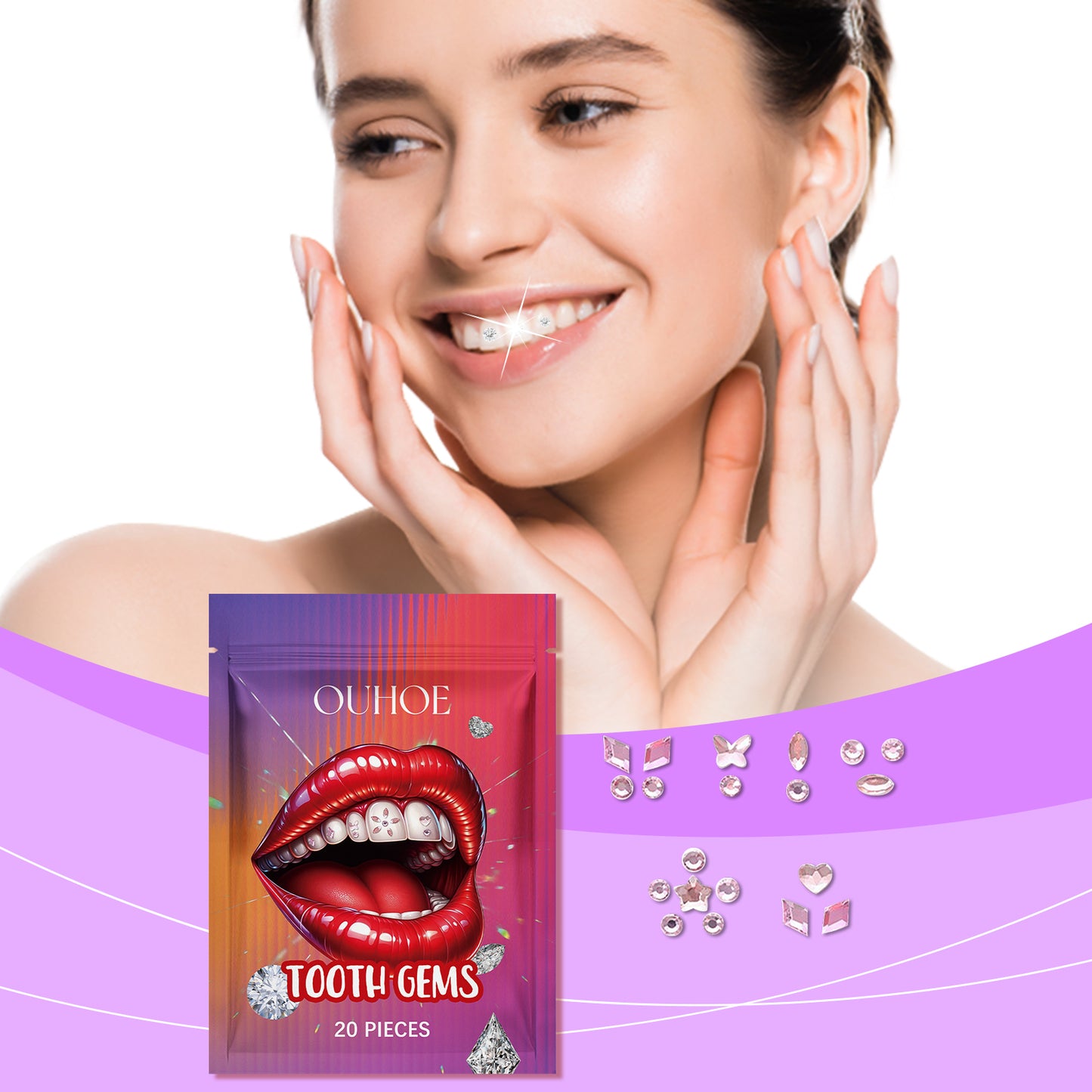 Crystal Dental Diamond Sparkle Dental Diamond Decorative Fashion Beauty Stickers To Enhance Smile Light Portable Crystal Dental Diamond