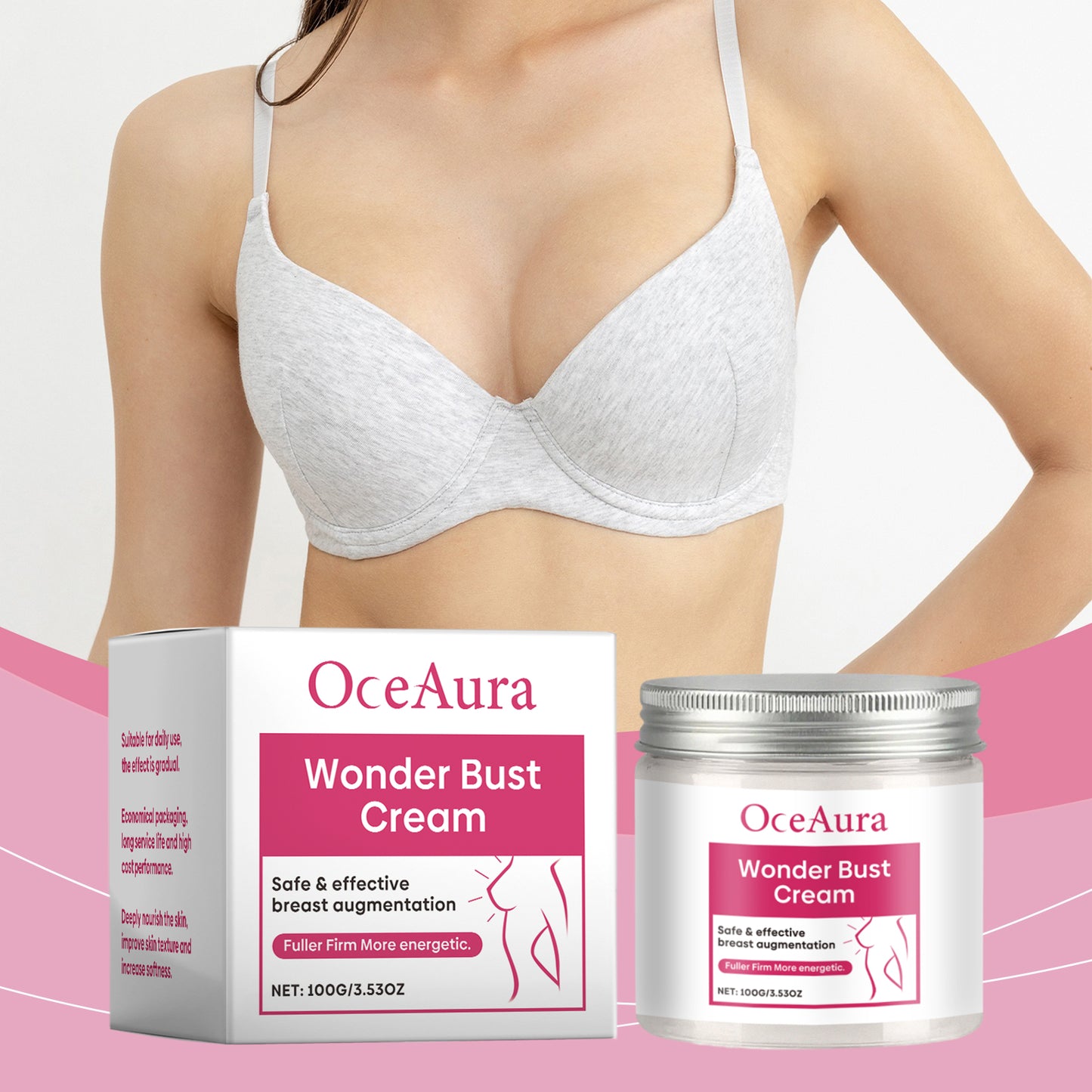 OceAura Breast Care Cream Plump And Nourish Breast Skin Lift Line Elastic Massage Treatment Cream