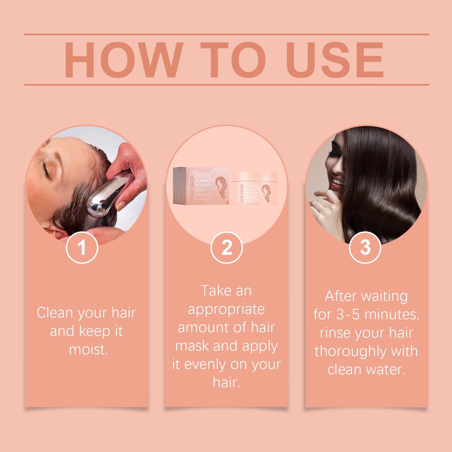 OUHOE 10 Minute Superfood Hair Mask, Nourishing And Hydrating Repair Dry And Irritated Hair Smooth Glossy Oil Control Hair Mask