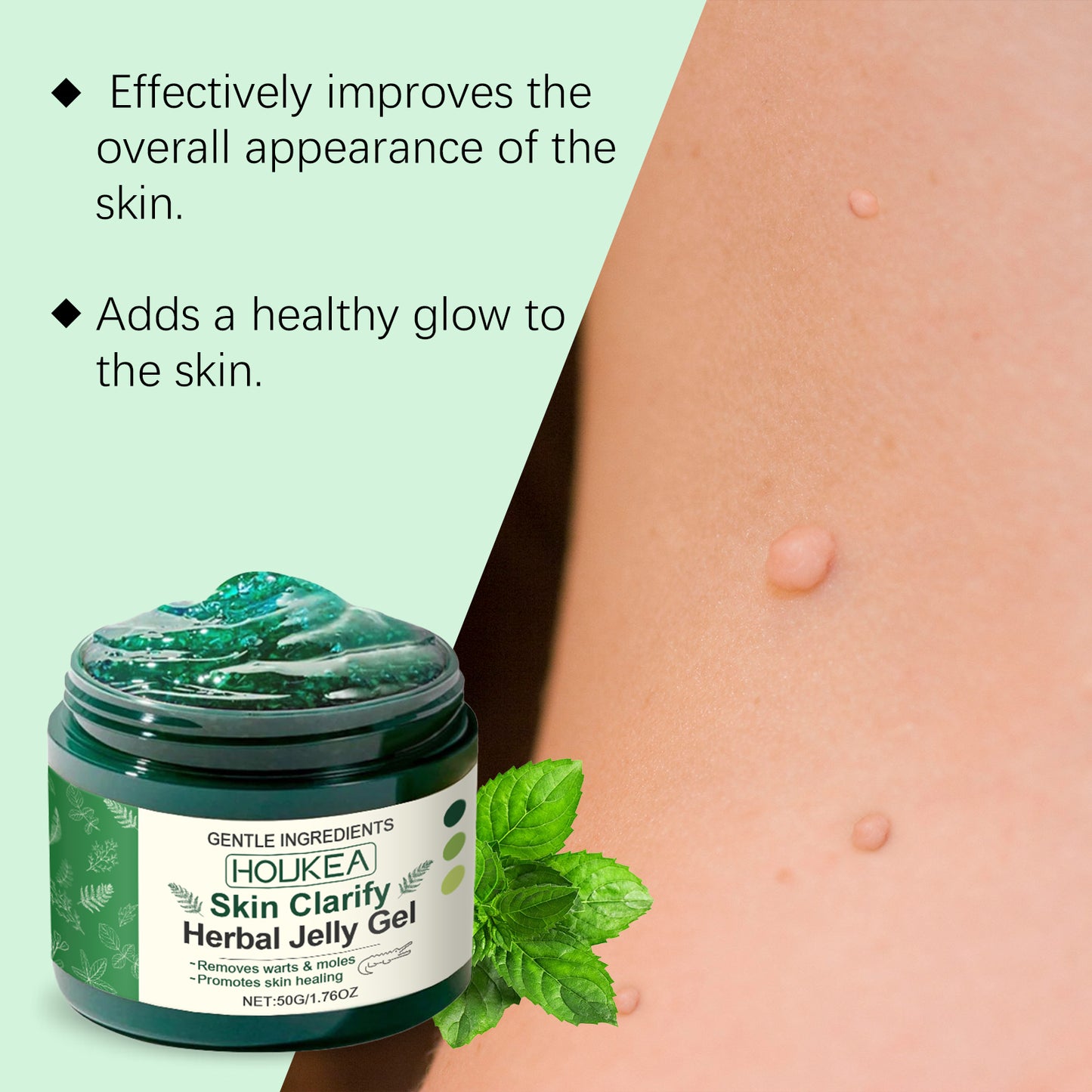 Houkea Skin Care Gel, Gently Cleanses And Improves The Skin On The Face And All Over The Body. It Is A Daily Brightening Gel