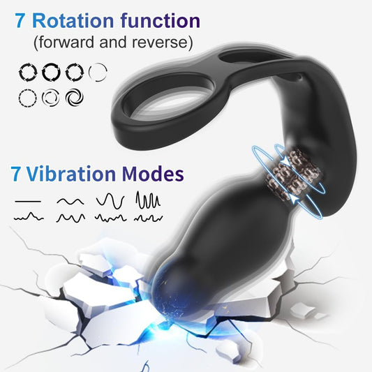 El Mulatico Travieso (LEVETT Juguetes sexuales para adultos Vibrador anal, masajeador de próstata con control remoto, doble anillo peneano, plug anal portátil, vibrador butt plug.)