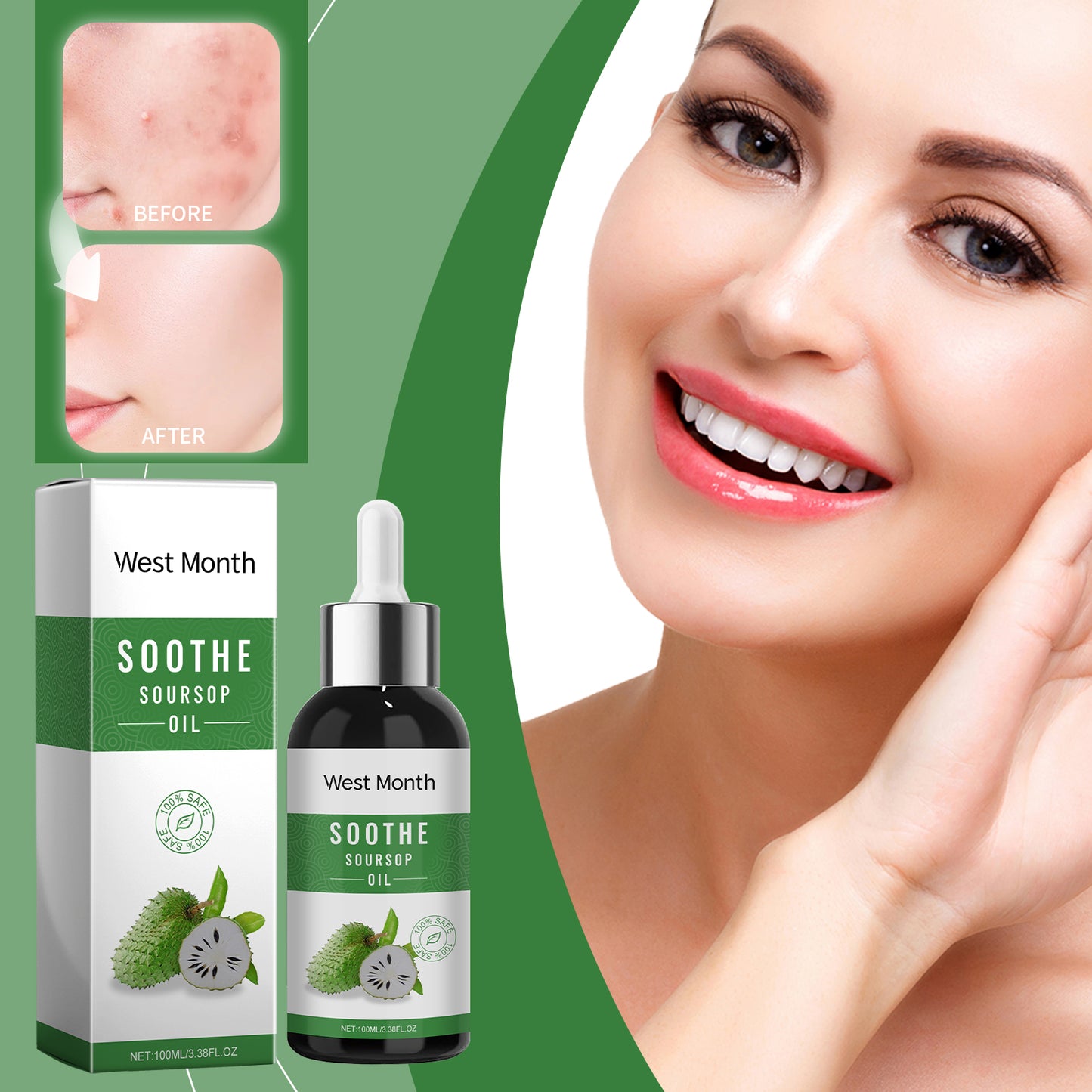 West&Month Skin Care Essential Oil Soothes And Improves Skin, Alleviates Dryness, Moisturizes And Moisturizes