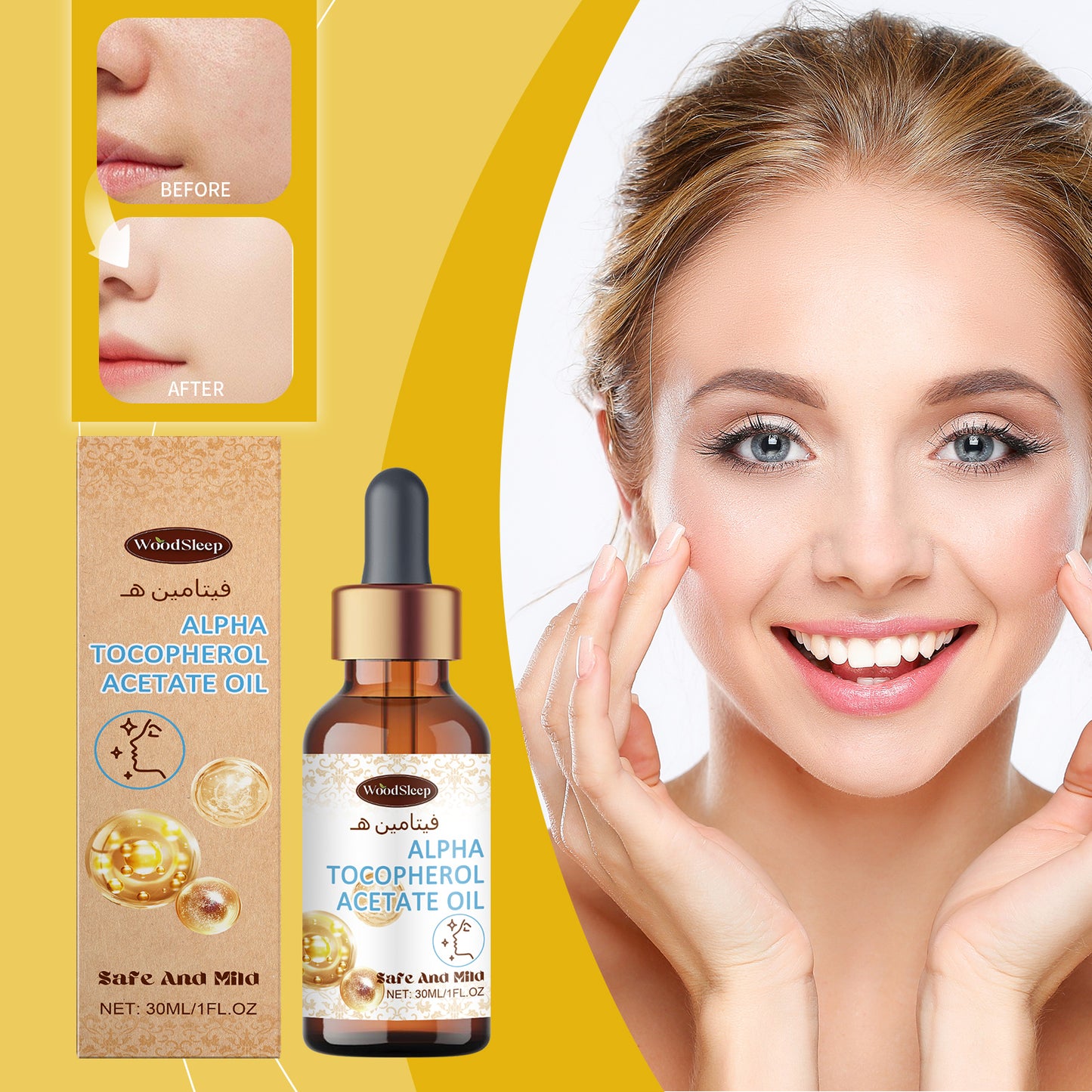 WoodSleep Vitamin E Oil Repair Skin Dry, Hydrating, Moisturizing, Bright And Smooth Facial Skin Essential Oil