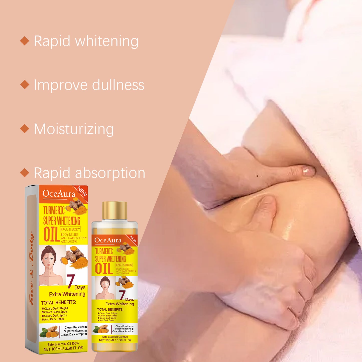 Oceaura Body Essential Oil Pure And Translucent Brightening Body Skin Moisturizing, Soothing And Caring Beauty Essential Oil