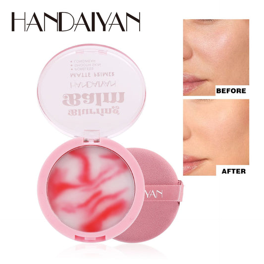 Polvo libre sin talco para retoque de maquillaje, realce del color y control de grasa – Crema de polvo corrector HANDAIYAN, resistente al agua y de larga duración (Toque Prohibido)