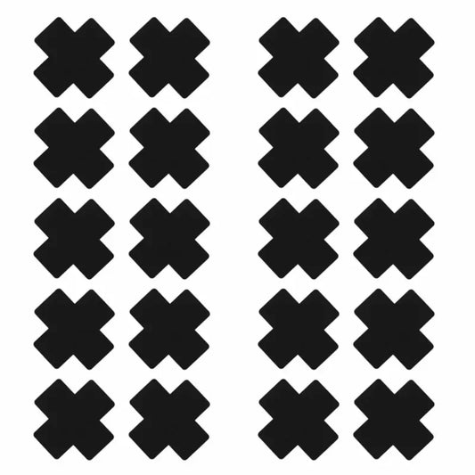 Pasión Cruzada (10 Pares / 20 Piezas de Cobertores de Pezón Desechables en Forma de Cruz/X – Satín Autoadhesivo, Pegatinas Sexys para Pecho)