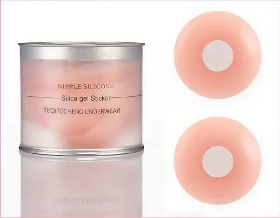 Pezón de Ángel (Pasties Delgados – Cobertores de Pezón de Silicona Autoadhesivos Reutilizables, Pegajosos, 2.6 Pulgadas, Pétalos para Pecho tipo Bra Adhesivo)